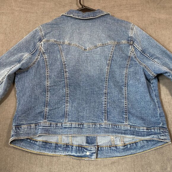 Jessica Simpson Button Up Jean Jacket Cotton/Polyester/Spandex Womens size XL - Picture 7 of 9